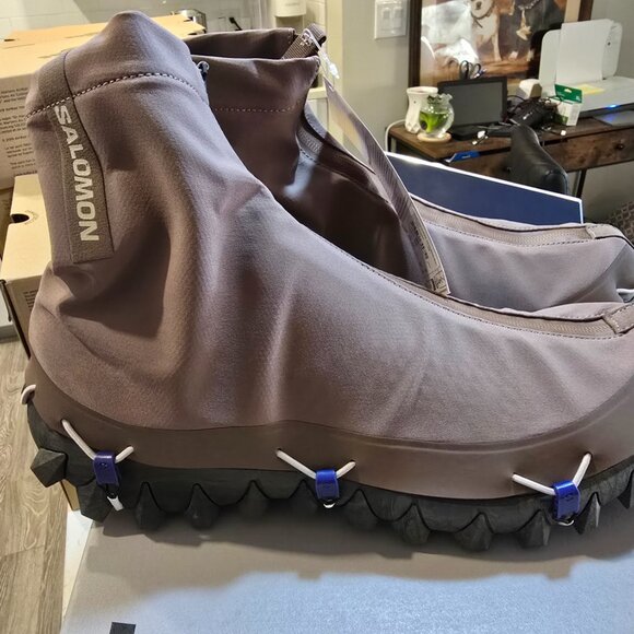 Salomon Snowclog Advanced Iron/Silver Cloud L47590200 Mule Slides Men's Sz 12 - Picture 2 of 15